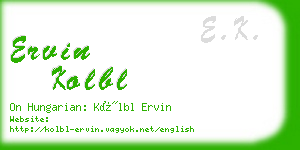 ervin kolbl business card